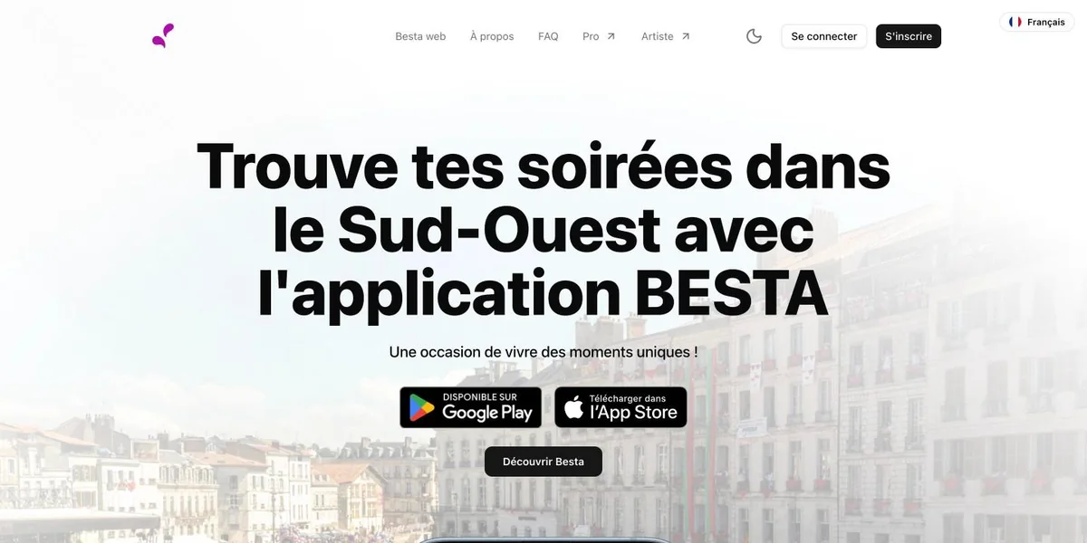 Page d'accueil de Besta